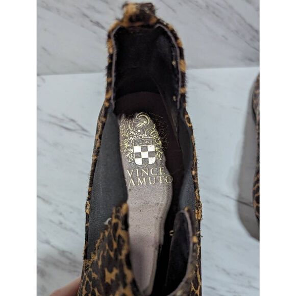 Vince Camuto Women's Brown Animal Leopard Print Muse Genuine Calf Hair Bootie 8 - Picture 4 of 9